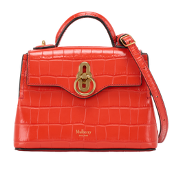 Micro Seaton Croc Embossed Bag, Leather, Orange, ME1, S/DB, 3*